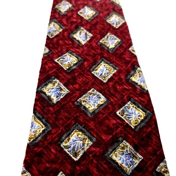 Robert Talbott Larrimor's Silk Tie Print Red Geometric Handsewn USA - Picture 2 of 7